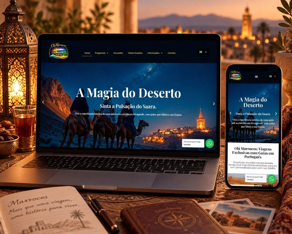 Olá Marrocos – Site Institucional Multilíngue Para Turismo E Experiências No Marrocos
